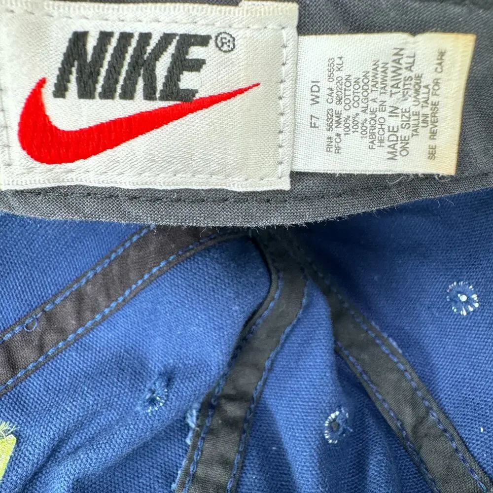 Vintage Nike Embroidered Swoosh‎ Adjustable Hat Cap 100% Cotton Blue Youth OS